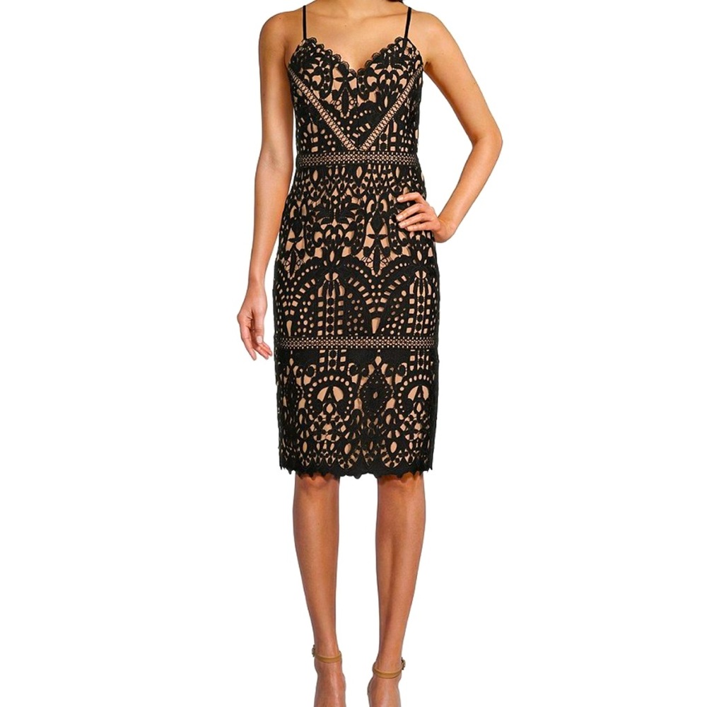 Lace-Overlay Sweetheart Neckline Sleeveless Sheath Dress - Size XL, NEVER WORN